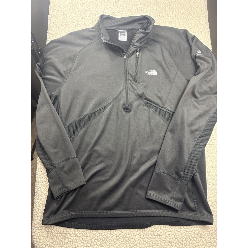 North Face Flight‎ Series Black 1/2 Zip-Up Fleece Pullover Men's Large Nice EUC
